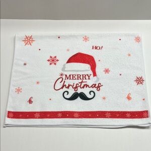 Christmas Towel with Santa Hat and Mustache